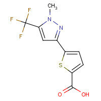 223499-20-5 5-[1-methyl-5-(trifluoromethyl)pyrazol-3-yl]thiophene-2-carboxylic acid chemical structure