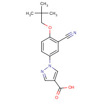 206884-98-2 1-[3-cyano-4-(2,2-dimethylpropoxy)phenyl]pyrazole-4-carboxylic acid chemical structure