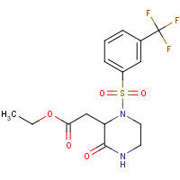 318469-57-7 ethyl 2-[3-oxo-1-[3-(trifluoromethyl)phenyl]sulfonylpiperazin-2-yl]acetate chemical structure