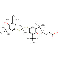 216167-95-2 4-[2,6-ditert-butyl-4-[2-(3,5-ditert-butyl-4-hydroxyphenyl)sulfanylpropan-2-ylsulfanyl]phenoxy]butanoic acid chemical structure