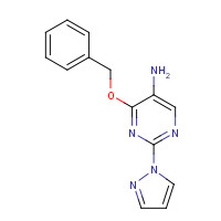 1343460-18-3 4-phenylmethoxy-2-pyrazol-1-ylpyrimidin-5-amine chemical structure