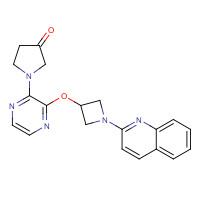 1350607-83-8 1-[3-(1-quinolin-2-ylazetidin-3-yl)oxypyrazin-2-yl]pyrrolidin-3-one chemical structure