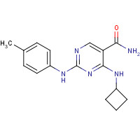 1198301-39-1 4-(cyclobutylamino)-2-(4-methylanilino)pyrimidine-5-carboxamide chemical structure