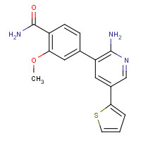 1364268-90-5 4-(2-amino-5-thiophen-2-ylpyridin-3-yl)-2-methoxybenzamide chemical structure