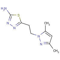 957484-31-0 5-[2-(3,5-dimethylpyrazol-1-yl)ethyl]-1,3,4-thiadiazol-2-amine chemical structure