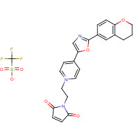 155863-05-1 1-[2-[4-[2-(3,4-dihydro-2H-chromen-6-yl)-1,3-oxazol-5-yl]pyridin-1-ium-1-yl]ethyl]pyrrole-2,5-dione;trifluoromethanesulfonate chemical structure