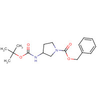 185057-49-2 benzyl 3-[(2-methylpropan-2-yl)oxycarbonylamino]pyrrolidine-1-carboxylate chemical structure