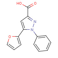 100537-55-1 5-(furan-2-yl)-1-phenylpyrazole-3-carboxylic acid chemical structure