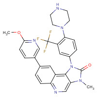 915020-55-2 8-(6-methoxypyridin-3-yl)-3-methyl-1-[4-piperazin-1-yl-3-(trifluoromethyl)phenyl]imidazo[4,5-c]quinolin-2-one chemical structure