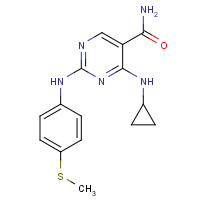 1198302-14-5 4-(cyclopropylamino)-2-(4-methylsulfanylanilino)pyrimidine-5-carboxamide chemical structure