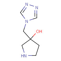 1282606-36-3 3-(1,2,4-triazol-4-ylmethyl)pyrrolidin-3-ol chemical structure