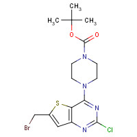 1235451-27-0 tert-butyl 4-[6-(bromomethyl)-2-chlorothieno[3,2-d]pyrimidin-4-yl]piperazine-1-carboxylate chemical structure