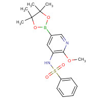 1083326-67-3 N-[2-methoxy-5-(4,4,5,5-tetramethyl-1,3,2-dioxaborolan-2-yl)pyridin-3-yl]benzenesulfonamide chemical structure