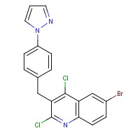 1599528-98-9 6-bromo-2,4-dichloro-3-[(4-pyrazol-1-ylphenyl)methyl]quinoline chemical structure