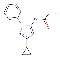 649701-41-7 2-chloro-N-(5-cyclopropyl-2-phenylpyrazol-3-yl)acetamide chemical structure