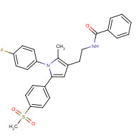1005451-72-8 N-[2-[1-(4-fluorophenyl)-2-methyl-5-(4-methylsulfonylphenyl)pyrrol-3-yl]ethyl]benzamide chemical structure