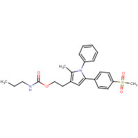 1005451-73-9 2-[2-methyl-5-(4-methylsulfonylphenyl)-1-phenylpyrrol-3-yl]ethyl N-propylcarbamate chemical structure