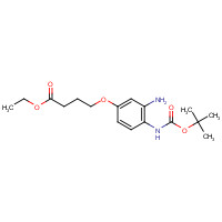 808743-81-9 ethyl 4-[3-amino-4-[(2-methylpropan-2-yl)oxycarbonylamino]phenoxy]butanoate chemical structure
