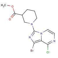1419222-74-4 methyl 1-(1-bromo-8-chloroimidazo[1,5-a]pyrazin-3-yl)piperidine-3-carboxylate chemical structure