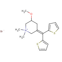 35035-05-3 3-(dithiophen-2-ylmethylidene)-5-methoxy-1,1-dimethylpiperidin-1-ium;bromide chemical structure