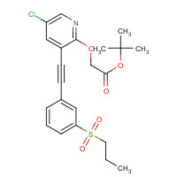 1240288-30-5 tert-butyl 2-[5-chloro-3-[2-(3-propylsulfonylphenyl)ethynyl]pyridin-2-yl]oxyacetate chemical structure