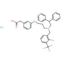 405911-17-3 2-[3-[3-[[2-chloro-3-(trifluoromethyl)phenyl]methyl-(2,2-diphenylethyl)amino]propoxy]phenyl]acetic acid;hydrochloride chemical structure