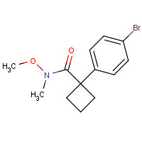 1386210-95-2 1-(4-bromophenyl)-N-methoxy-N-methylcyclobutane-1-carboxamide chemical structure
