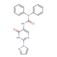 1343459-33-5 3-(6-oxo-2-pyrazol-1-yl-1H-pyrimidin-5-yl)-1,1-diphenylurea chemical structure