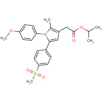 1005451-40-0 propan-2-yl 2-[1-(4-methoxyphenyl)-2-methyl-5-(4-methylsulfonylphenyl)pyrrol-3-yl]acetate chemical structure