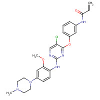 1213269-23-8 N-[3-[5-chloro-2-[2-methoxy-4-(4-methylpiperazin-1-yl)anilino]pyrimidin-4-yl]oxyphenyl]prop-2-enamide chemical structure
