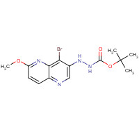 724788-67-4 tert-butyl N-[(4-bromo-6-methoxy-1,5-naphthyridin-3-yl)amino]carbamate chemical structure
