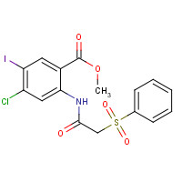 1398338-67-4 methyl 2-[[2-(benzenesulfonyl)acetyl]amino]-4-chloro-5-iodobenzoate chemical structure