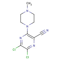90601-44-8 5,6-dichloro-3-(4-methylpiperazin-1-yl)pyrazine-2-carbonitrile chemical structure