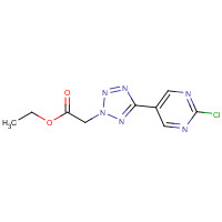 1241897-97-1 ethyl 2-[5-(2-chloropyrimidin-5-yl)tetrazol-2-yl]acetate chemical structure