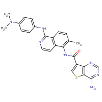 1446111-60-9 4-amino-N-[1-[4-(dimethylamino)anilino]-6-methylisoquinolin-5-yl]thieno[3,2-d]pyrimidine-7-carboxamide chemical structure