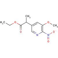 1419603-81-8 ethyl 2-(5-methoxy-6-nitropyridin-3-yl)propanoate chemical structure