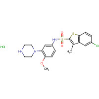 209481-20-9 5-chloro-N-(4-methoxy-3-piperazin-1-ylphenyl)-3-methyl-1-benzothiophene-2-sulfonamide;hydrochloride chemical structure