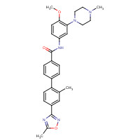 148672-13-3 N-[4-methoxy-3-(4-methylpiperazin-1-yl)phenyl]-4-[2-methyl-4-(5-methyl-1,2,4-oxadiazol-3-yl)phenyl]benzamide chemical structure