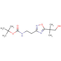 1244058-79-4 tert-butyl N-[2-[5-(1-hydroxy-2-methylpropan-2-yl)-1,2,4-oxadiazol-3-yl]ethyl]carbamate chemical structure