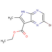 125208-06-2 ethyl 2-bromo-6-methyl-5H-pyrrolo[2,3-b]pyrazine-7-carboxylate chemical structure