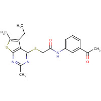 606113-63-7 N-(3-acetylphenyl)-2-(5-ethyl-2,6-dimethylthieno[2,3-d]pyrimidin-4-yl)sulfanylacetamide chemical structure