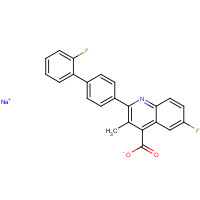 96201-88-6 sodium;6-fluoro-2-[4-(2-fluorophenyl)phenyl]-3-methylquinoline-4-carboxylate chemical structure