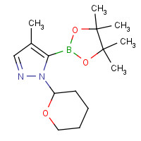 1492954-33-2 4-methyl-1-(oxan-2-yl)-5-(4,4,5,5-tetramethyl-1,3,2-dioxaborolan-2-yl)pyrazole chemical structure