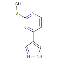 77168-38-8 2-methylsulfanyl-4-(1H-pyrazol-4-yl)pyrimidine chemical structure