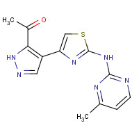 1235313-20-8 1-[4-[2-[(4-methylpyrimidin-2-yl)amino]-1,3-thiazol-4-yl]-1H-pyrazol-5-yl]ethanone chemical structure