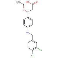 1202575-31-2 3-[4-[(3,4-dichlorophenyl)methylamino]phenyl]-3-ethoxypropanoic acid chemical structure