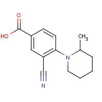 1140462-08-3 3-cyano-4-(2-methylpiperidin-1-yl)benzoic acid chemical structure