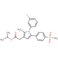1005451-41-1 propan-2-yl 2-[1-(3-fluorophenyl)-2-methyl-5-(4-methylsulfonylphenyl)pyrrol-3-yl]acetate chemical structure
