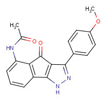 247148-40-9 N-[3-(4-methoxyphenyl)-4-oxo-1H-indeno[1,2-c]pyrazol-5-yl]acetamide chemical structure