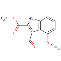 858747-09-8 methyl 3-formyl-4-methoxy-1H-indole-2-carboxylate chemical structure